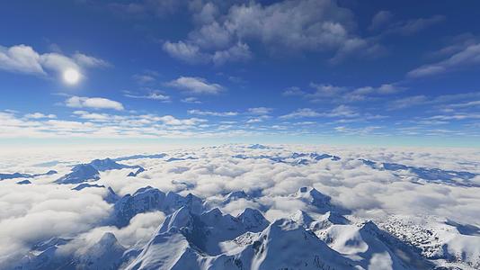 4K航拍珠峰山脉云海视频的预览图