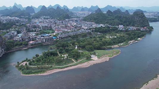 桂林伏龙洲城市风光旅游景区航拍视频的预览图