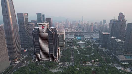 深圳会展中心城市建筑CBD深圳福田航拍视频的预览图