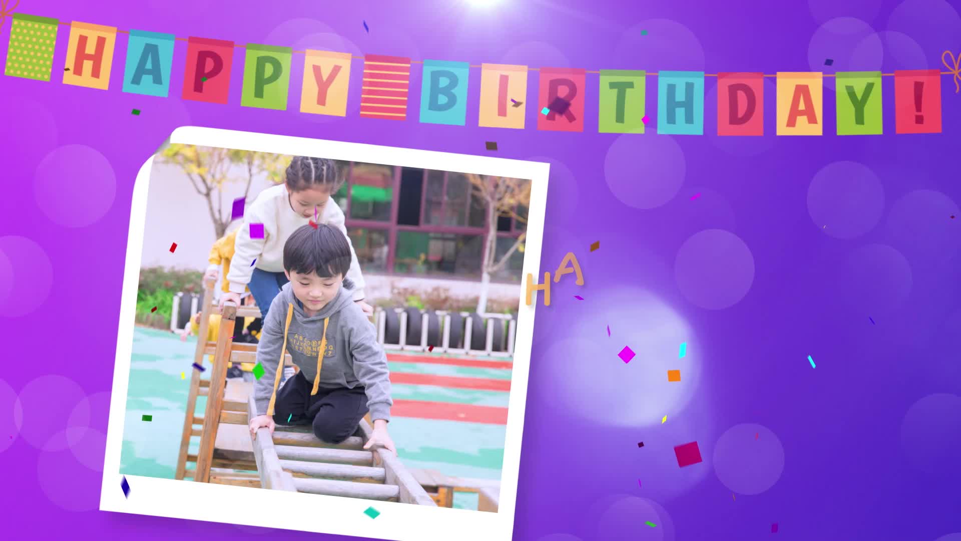 儿童婴儿生日祝福照片模板视频的预览图