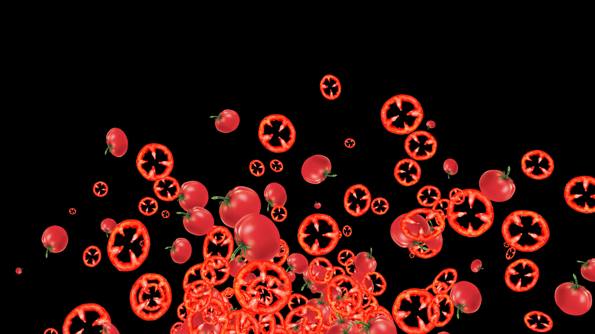4K番茄上升动态通道视频视频的预览图