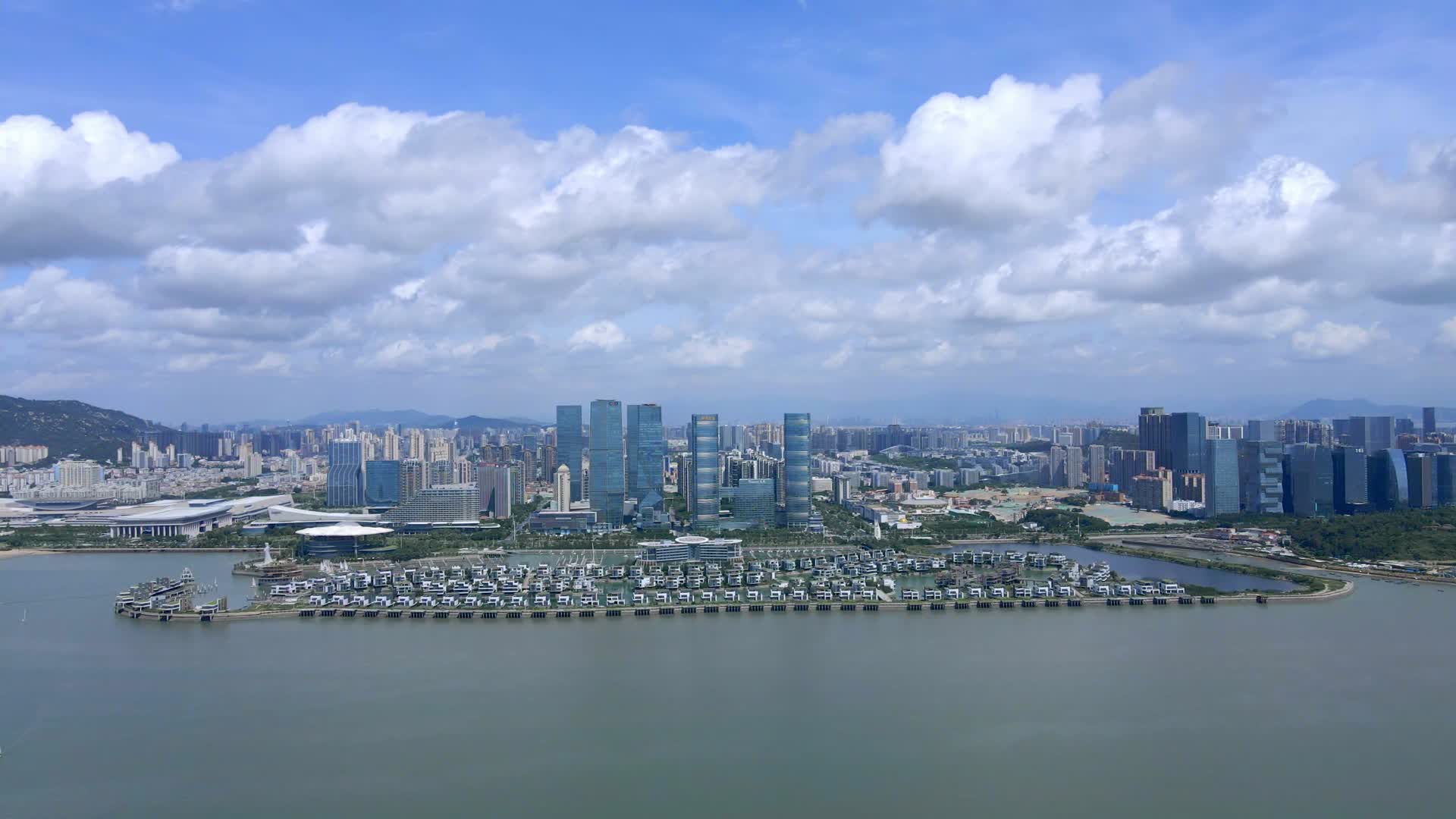 福建厦门思明区会展中心商务区城市建筑风光4K航拍视频视频的预览图