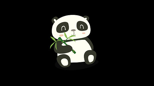 熊猫吃竹子竹林动画素材视频的预览图