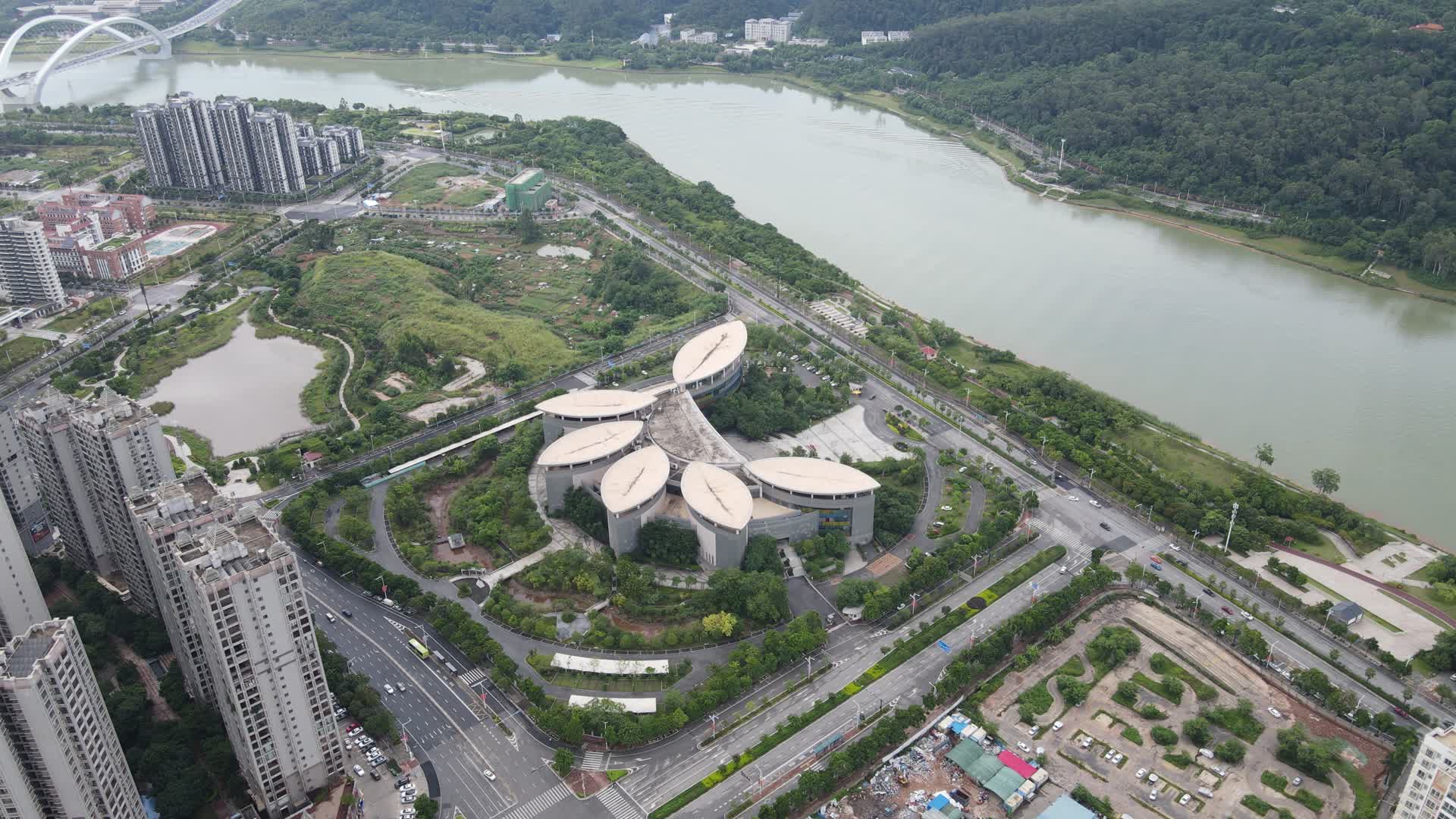 五象新区南宁博物馆博物馆场馆广西建筑航拍视频的预览图