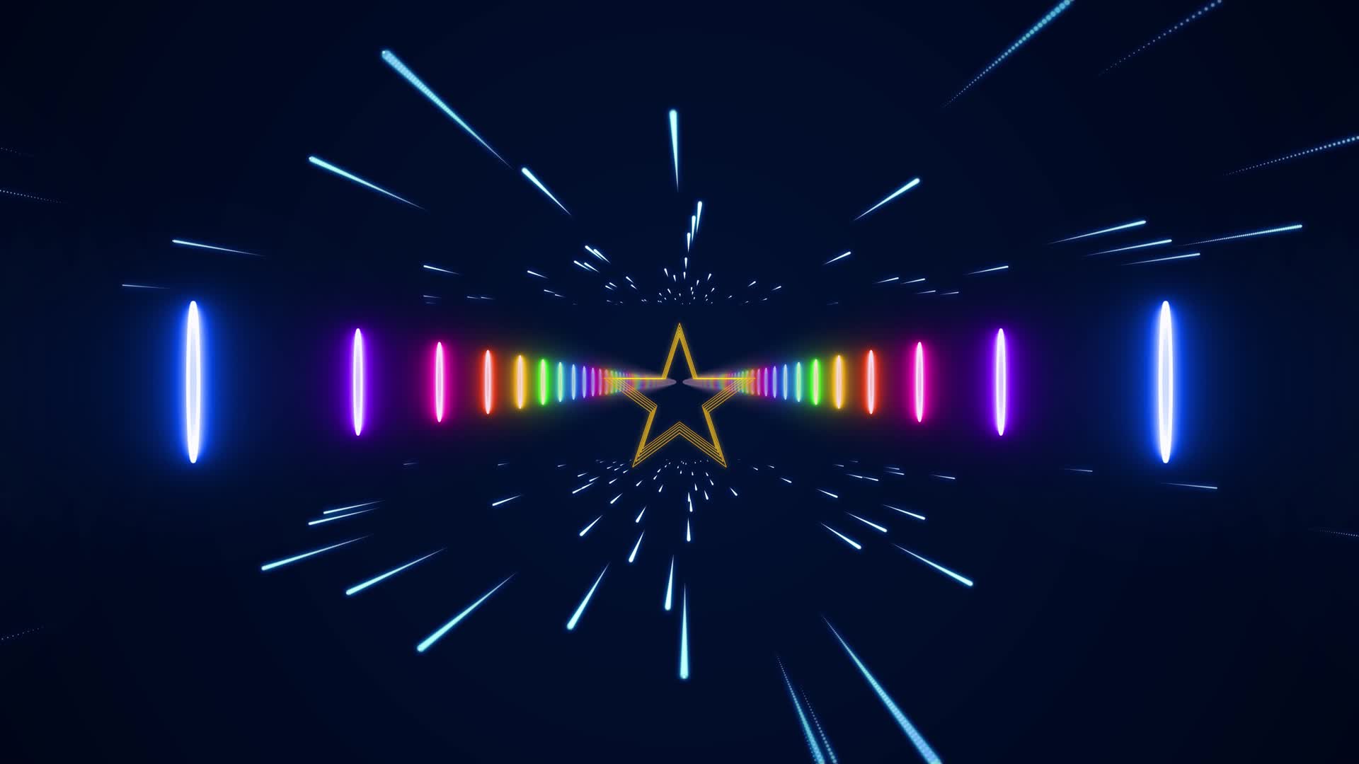 4K粒子穿梭五角星运动视频视频的预览图