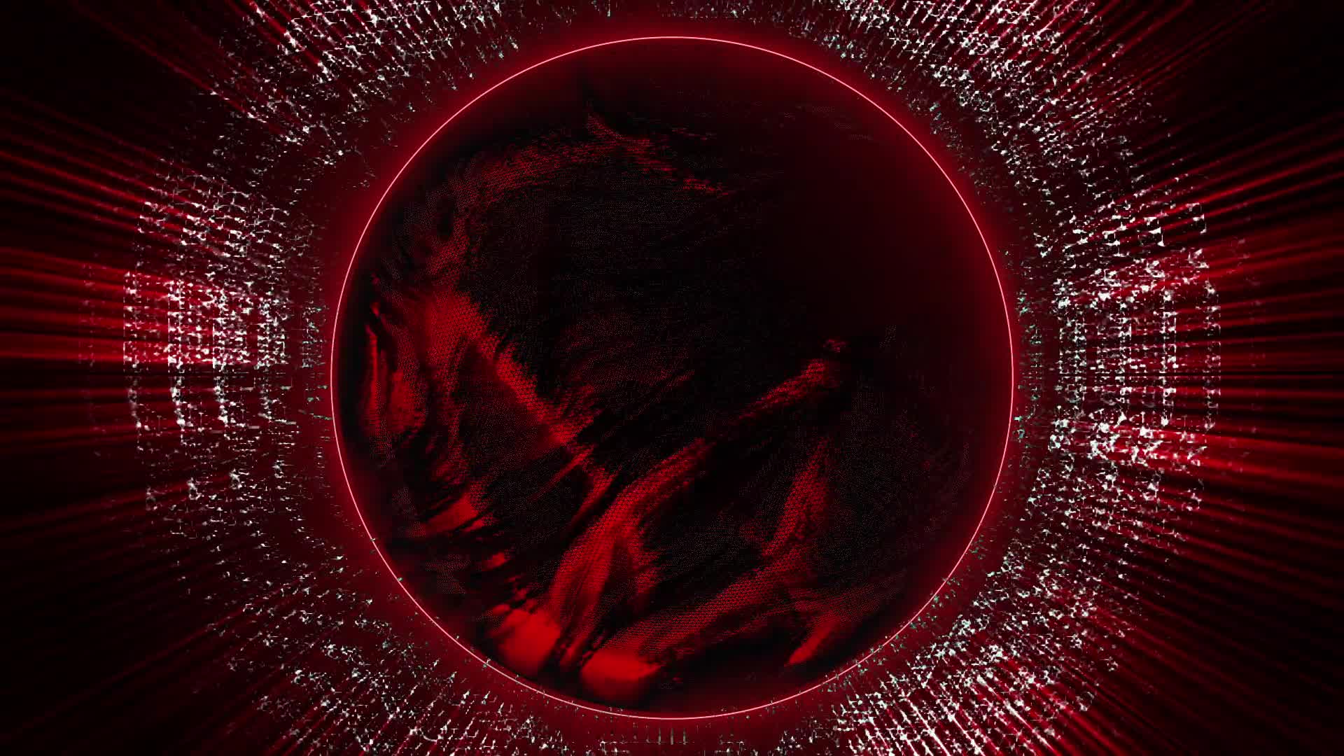 红色圆球散发光芒视频的预览图