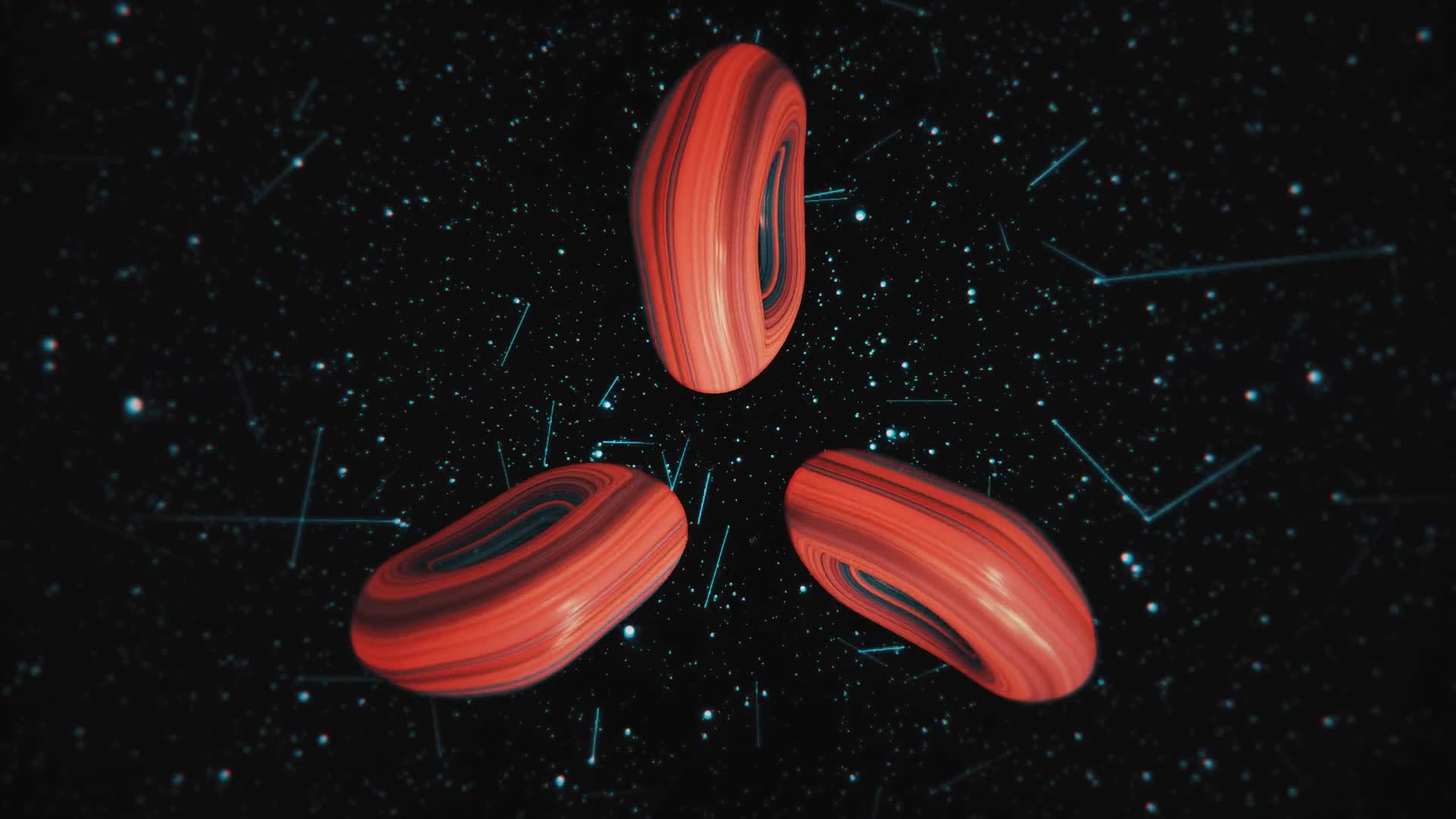 甜甜圈星球在宇宙中旋转遨游视频的预览图