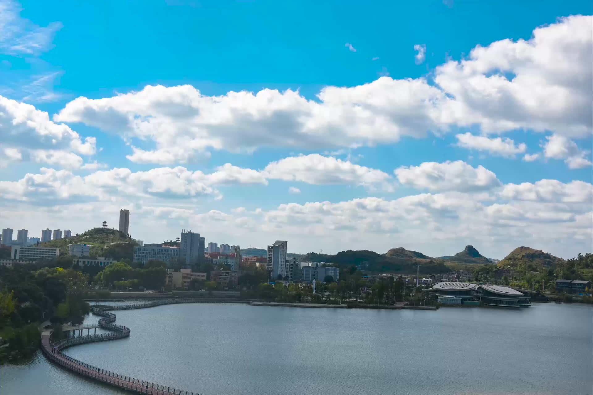贵州娄湖公园延时视频的预览图