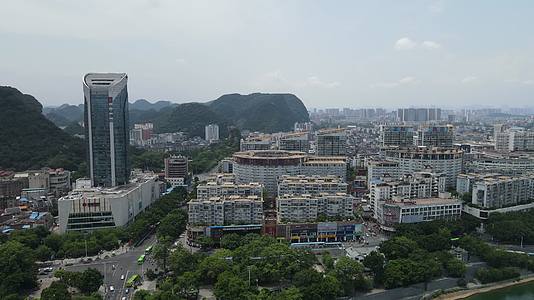 广西柳州银泰城地标建筑4K航拍视频视频的预览图