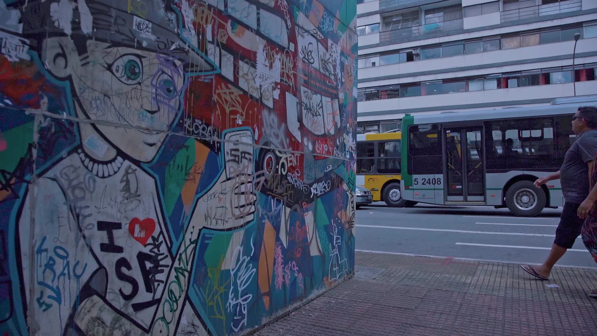 巴西圣保罗城市街道人文视频视频的预览图
