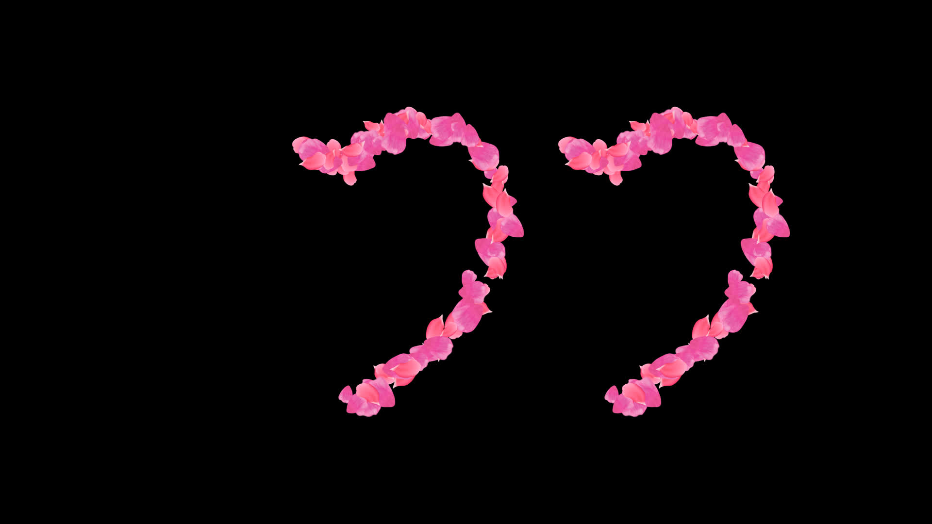 4K心心相印粉红花瓣粒子通道视频视频的预览图