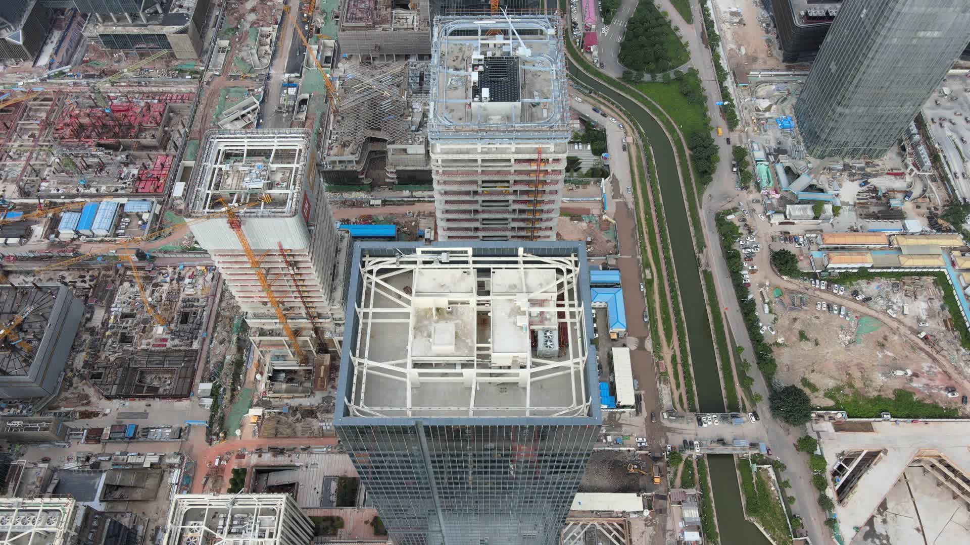 航拍广州城市建筑城市基建广州磨碟沙视频的预览图