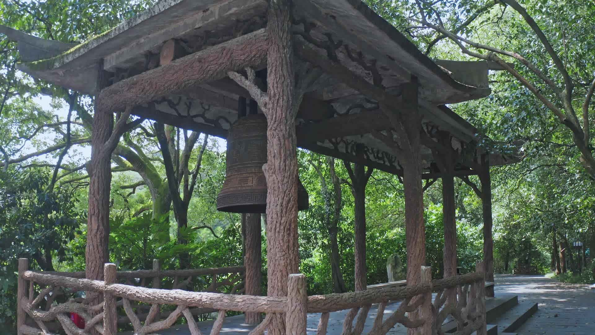 湖南岳阳洞庭湖君山岛自然风光飞来钟航拍视频视频的预览图