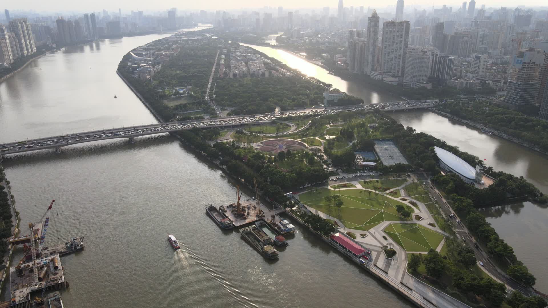 广州二沙岛城市建筑航拍视频的预览图
