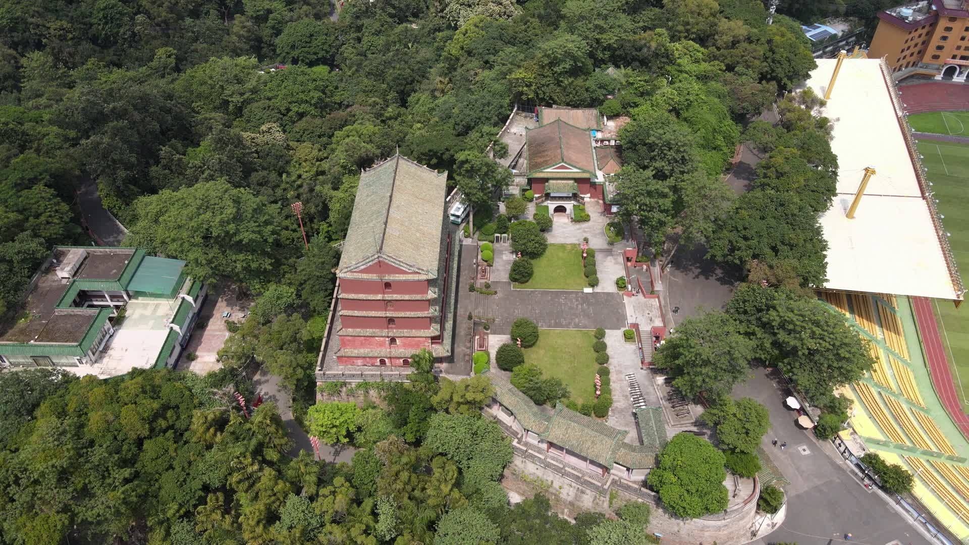 广州越秀山广州博物馆航拍视频的预览图