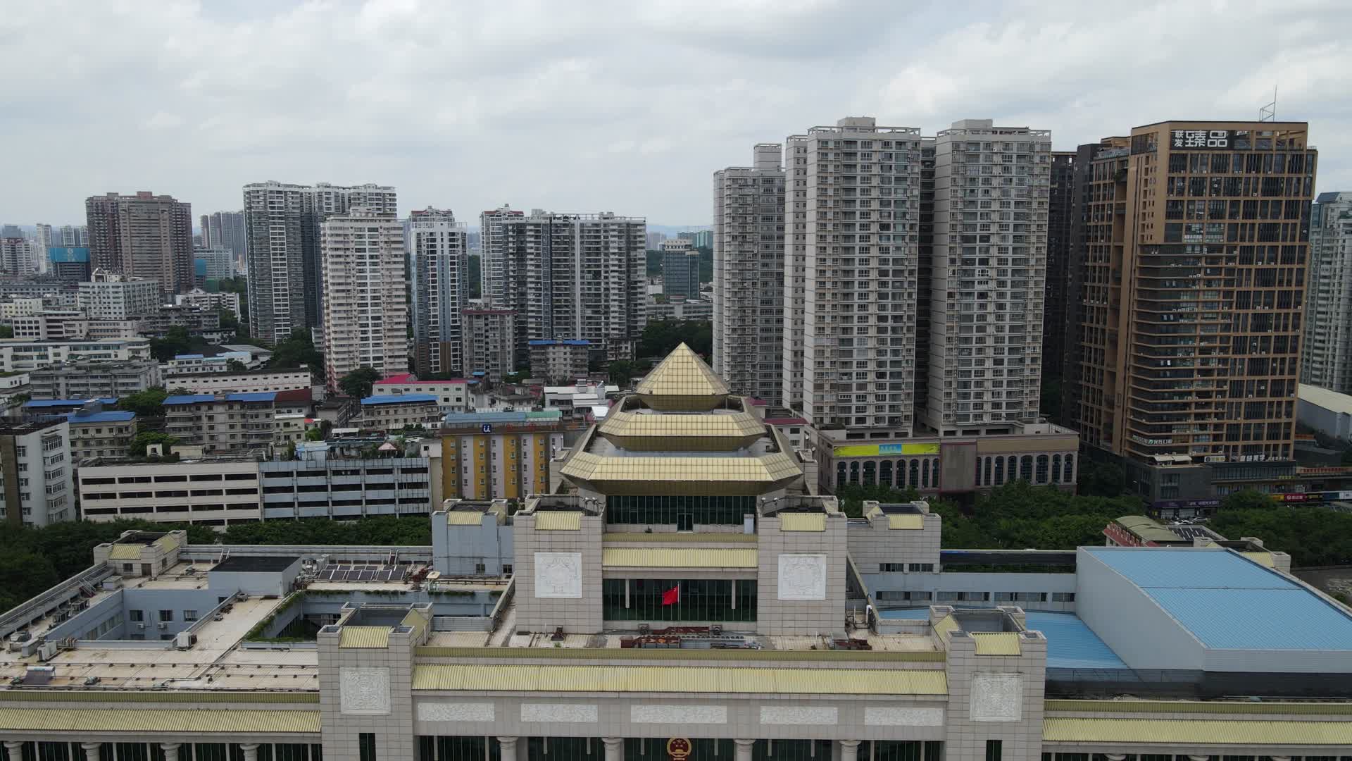 广西壮族自治区人民会堂4K航拍视频视频的预览图