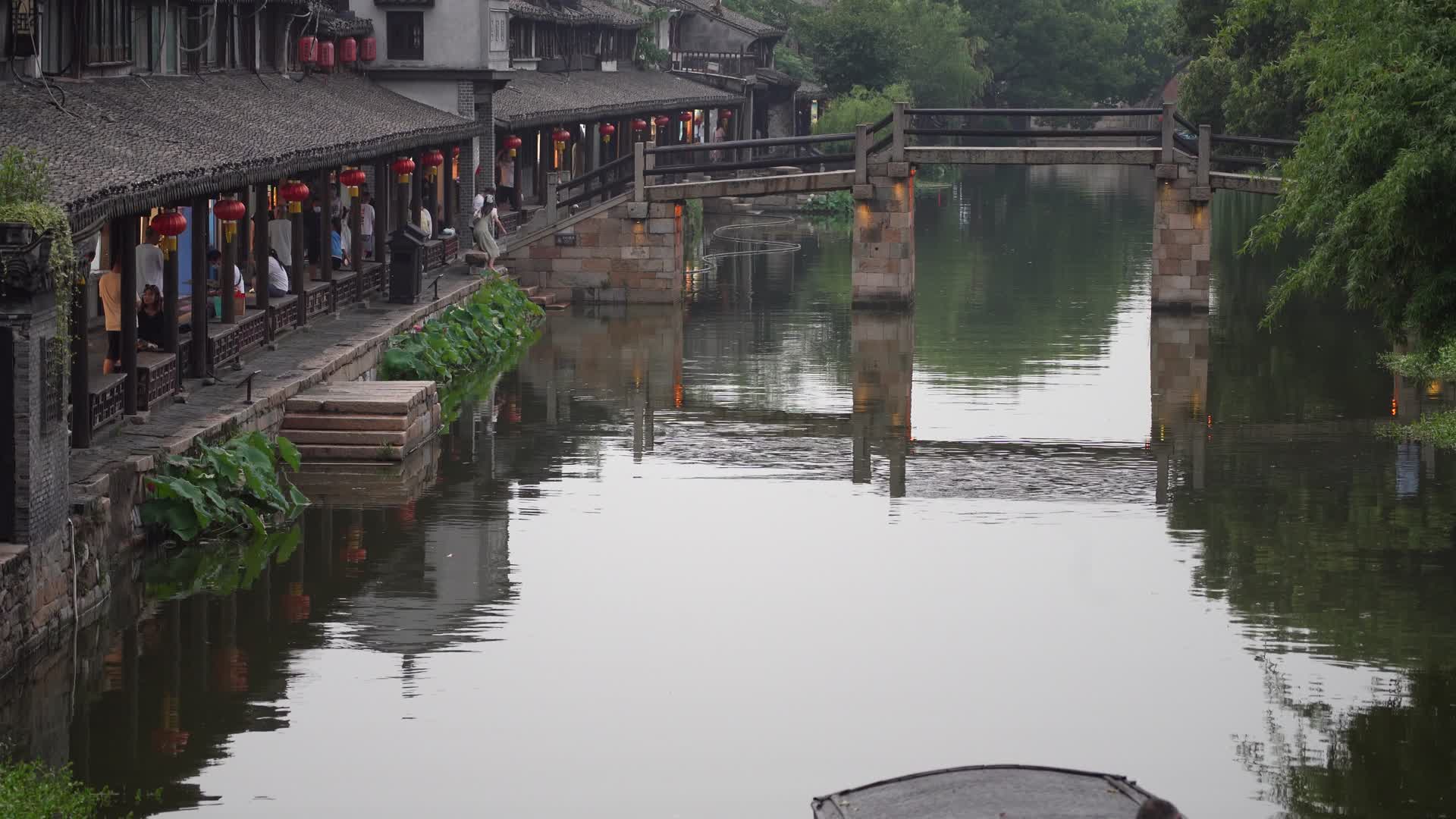 西塘古镇水乡日落实拍视频视频的预览图