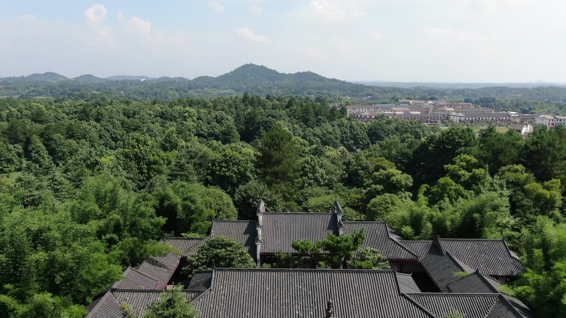 湖南刘少奇同志故里5A景区修养亭4K航拍视频的预览图