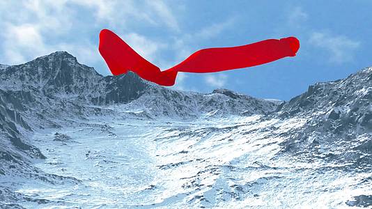 公司LOGO演绎雪山红绸发布会片头落版片尾大气震撼视频的预览图