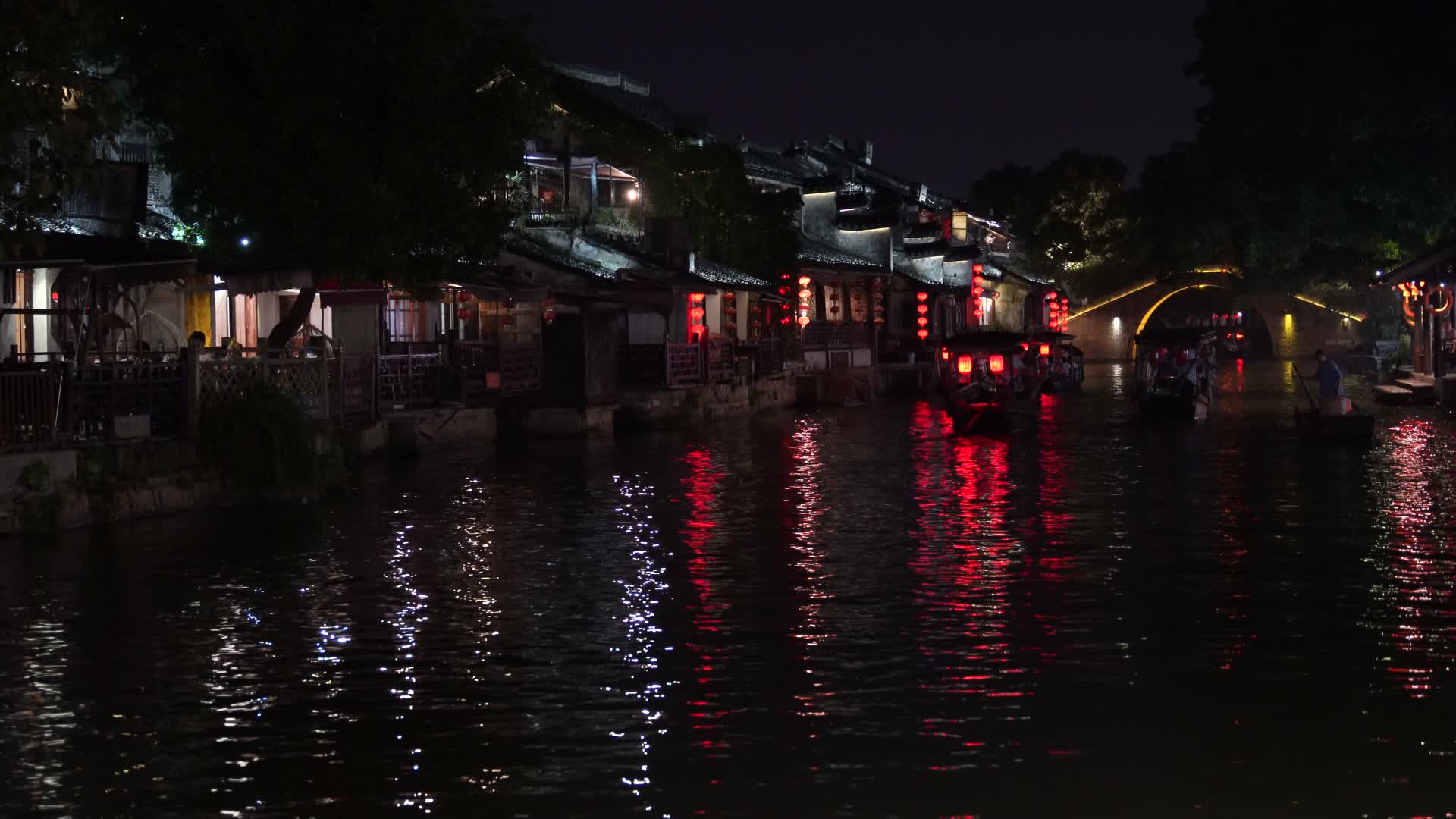 西塘古镇夜景实拍视频视频的预览图