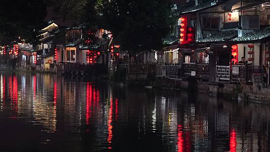 西塘古镇夜景实拍视频视频的预览图