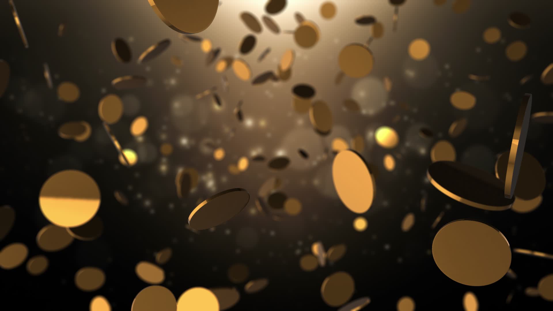 4K动态背景钱币金币下落财富背景动画视频的预览图