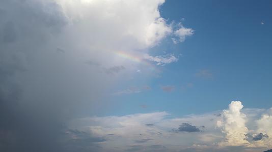 彩虹天空白云空镜头航拍视频的预览图