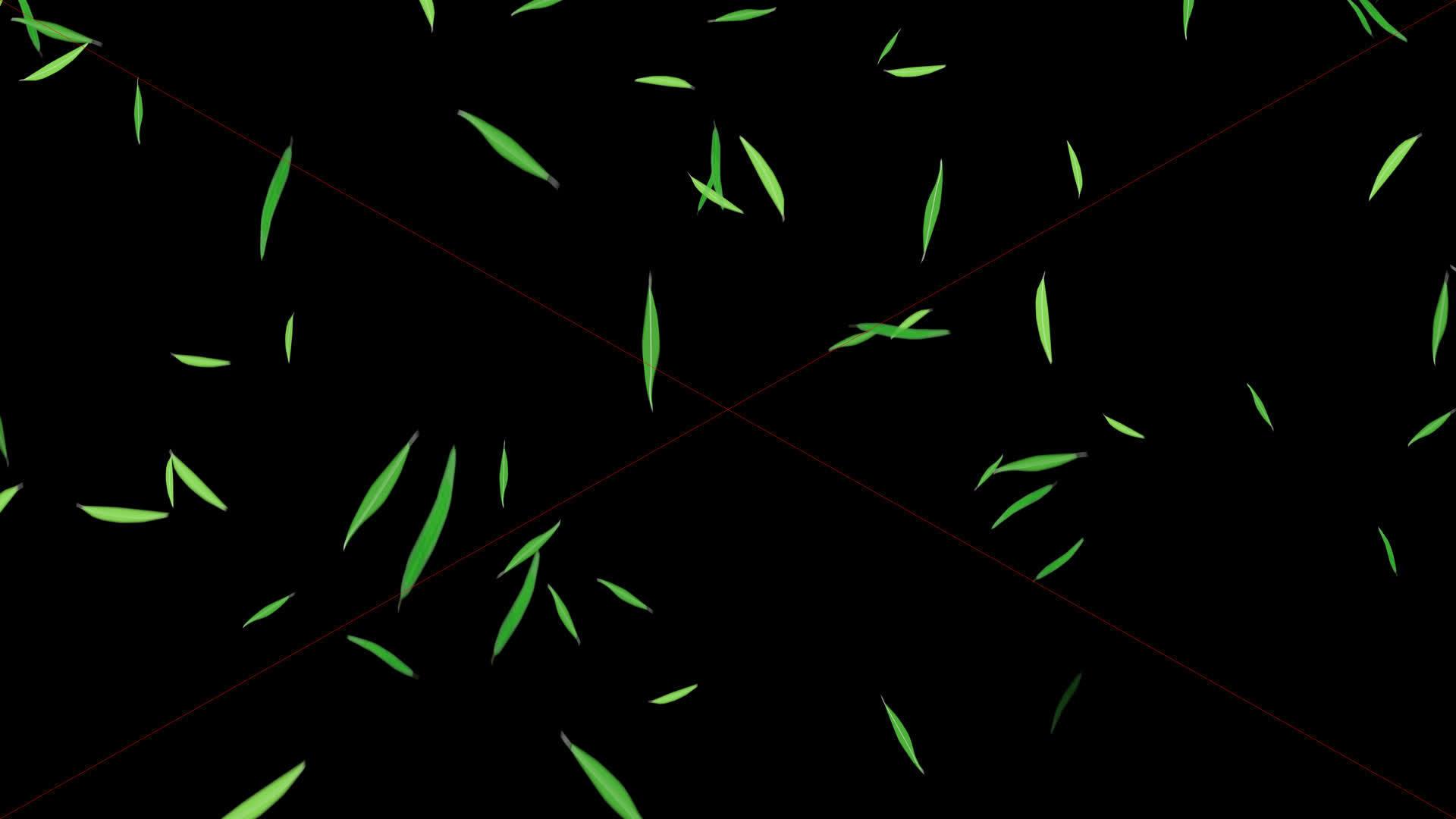 4K柳叶竹叶落下通道视频循环视频的预览图