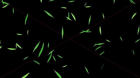 4K柳叶竹叶落下通道视频循环视频的预览图