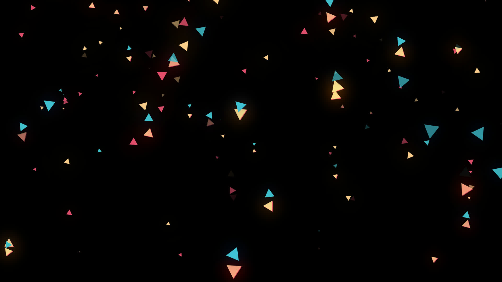 4K彩色三角形粒子下落通道视频无缝循环视频的预览图