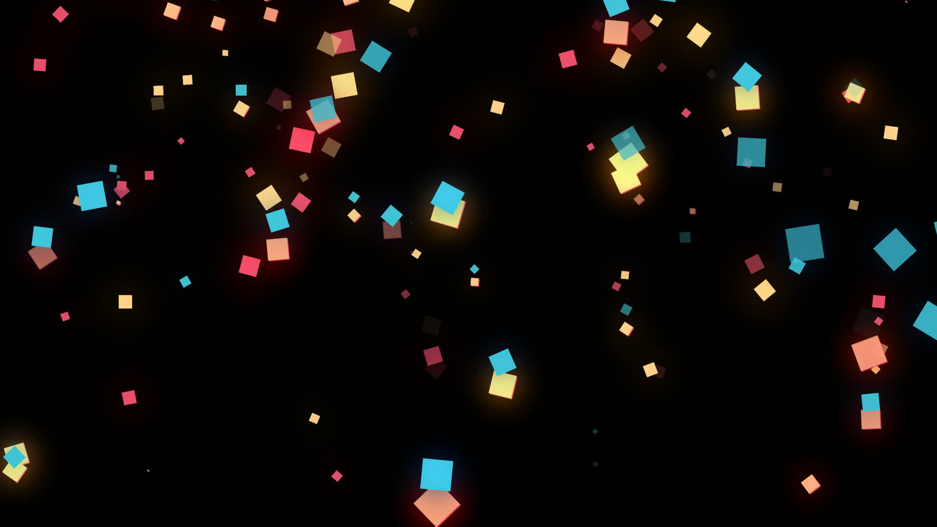 4K彩色方块粒子下落通道视频无缝循环视频的预览图