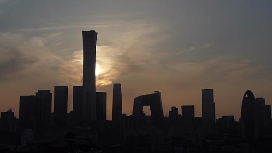 4K延时日落北京国贸建筑视频的预览图