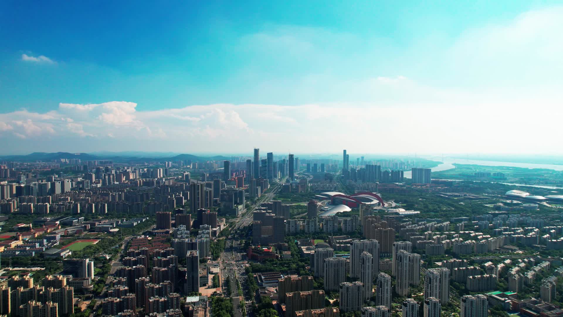 4k航拍南京奥体中心视频的预览图