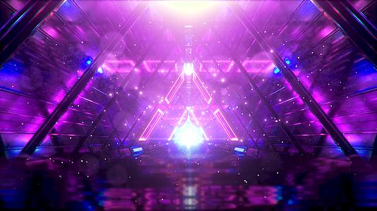4K紫色光环通道粒子舞台背景视频的预览图