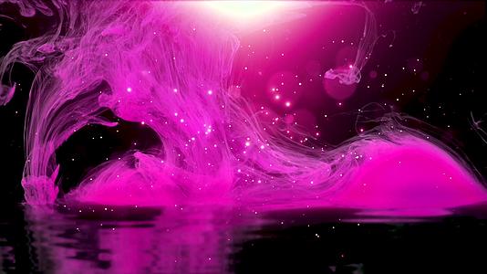 4K紫色粒子流体抽象舞台背景视频视频的预览图