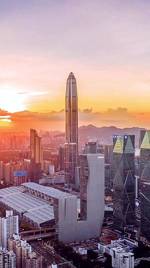 深圳平安大厦城市航拍延时视频竖版视频的预览图