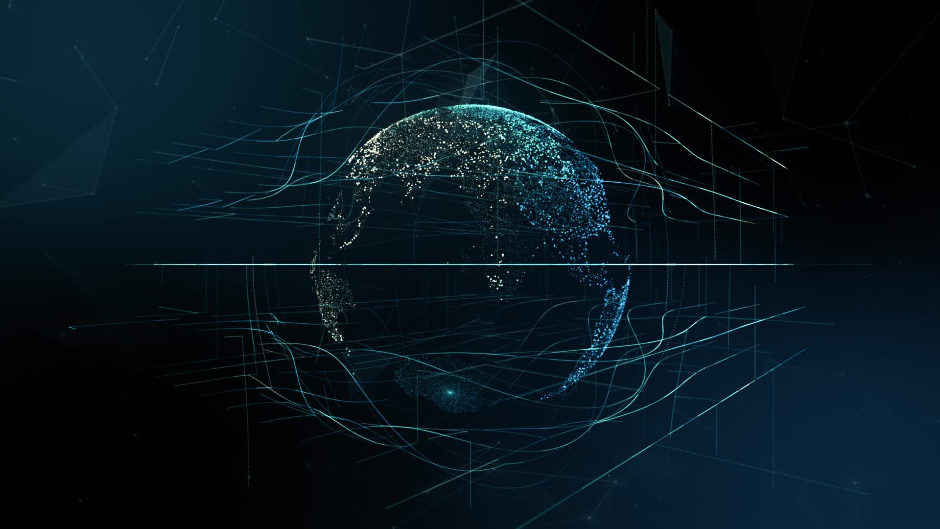 科技数码大数据5G未来地球空间线条舞台背景AE模板视频的预览图