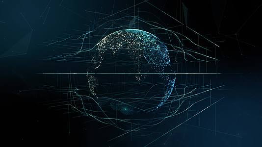 科技数码大数据5G未来地球空间线条舞台背景AE模板视频的预览图