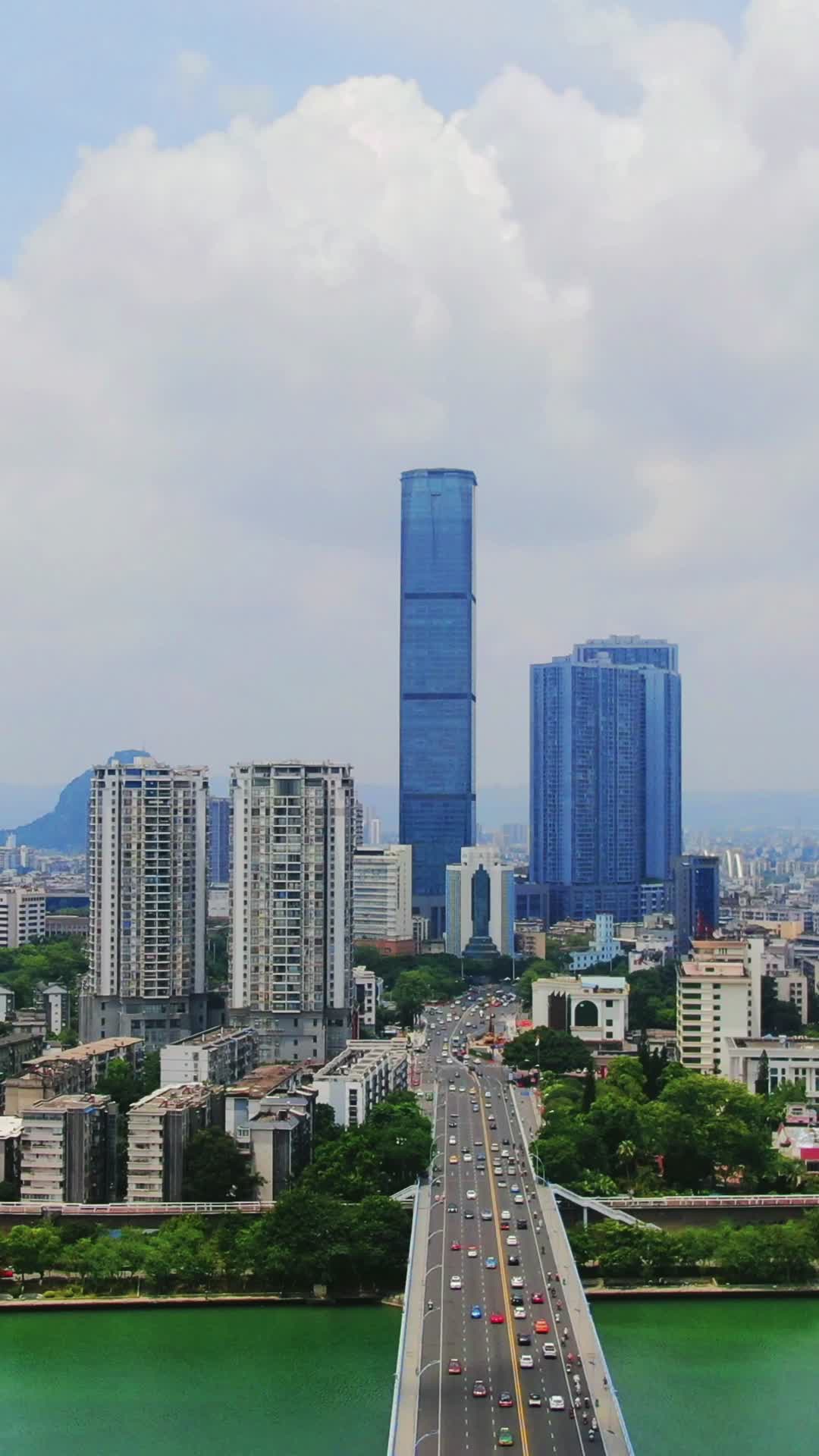 航拍广西柳州柳江文昌大桥视频的预览图