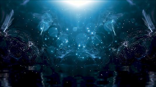 4K蓝色粒子抽象舞台背景视频视频的预览图