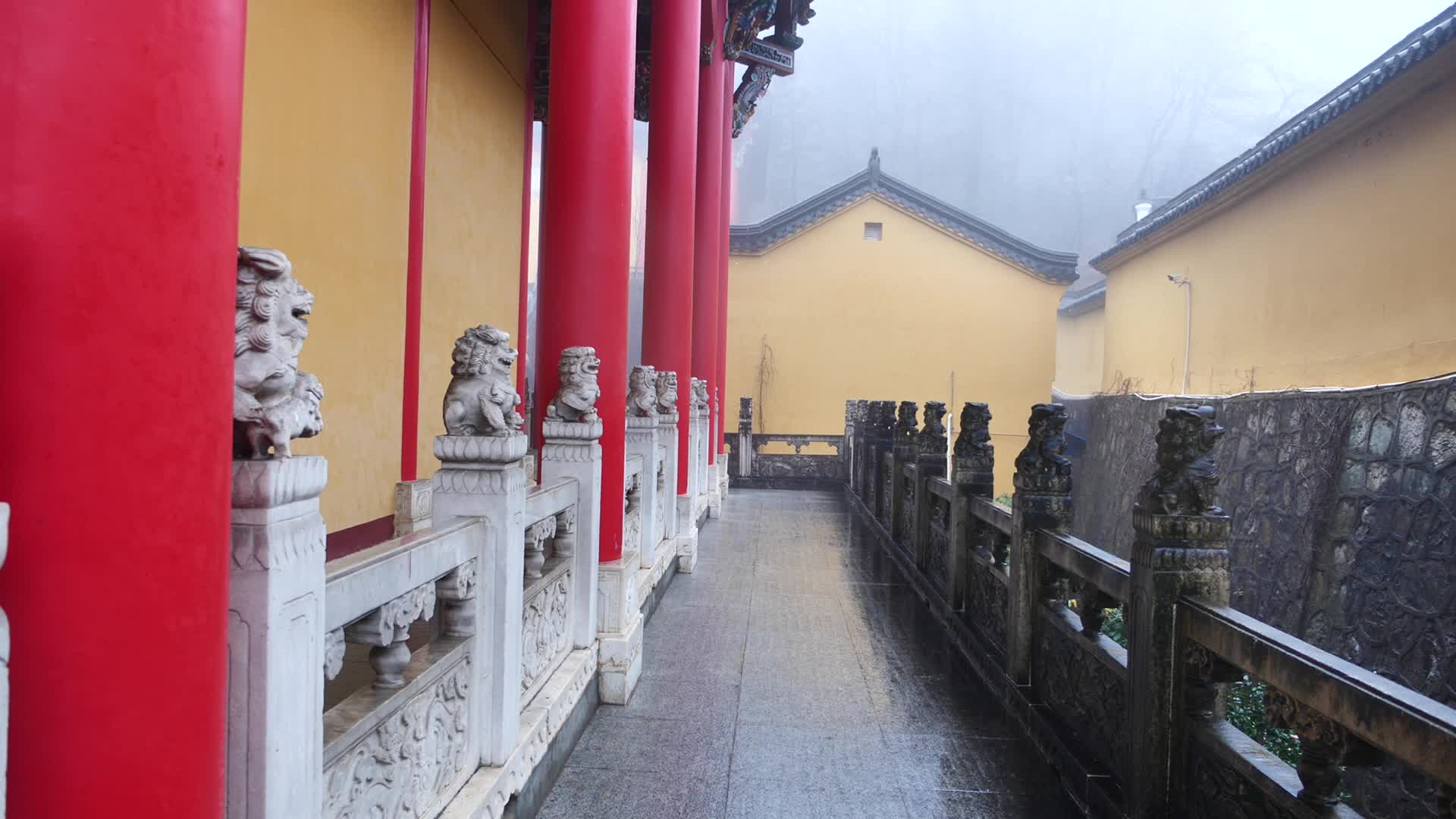 安徽九华山地藏禅寺建筑风景视频的预览图