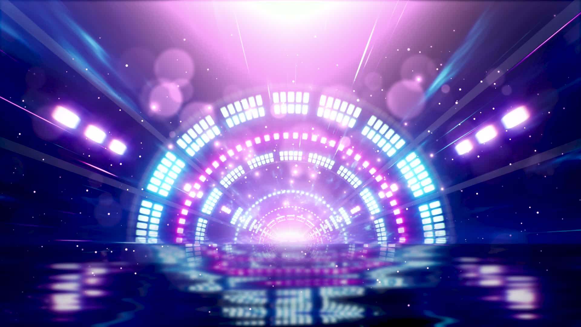 4K未来隧道科技感舞台背景唯美歌唱晚会视频的预览图