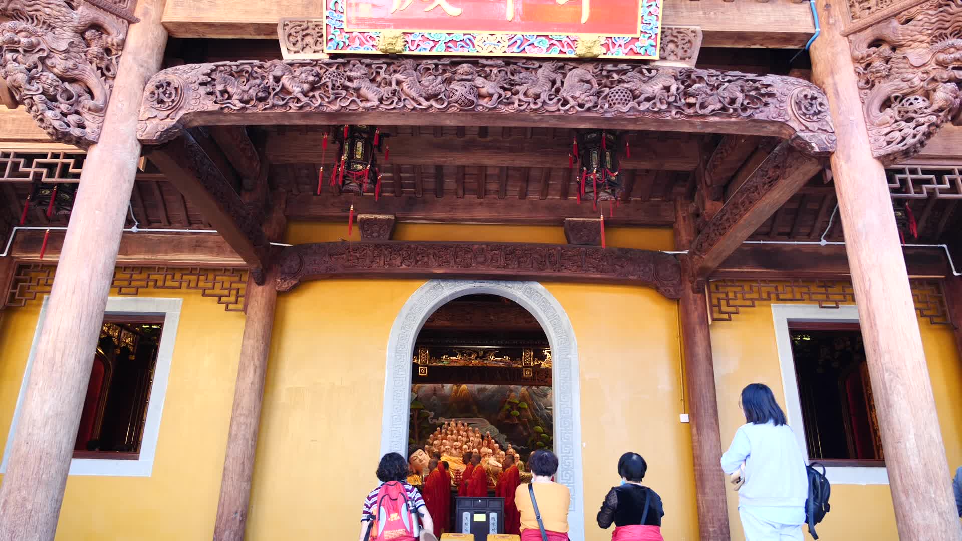 安徽九华山祗园禅寺建筑风景视频的预览图