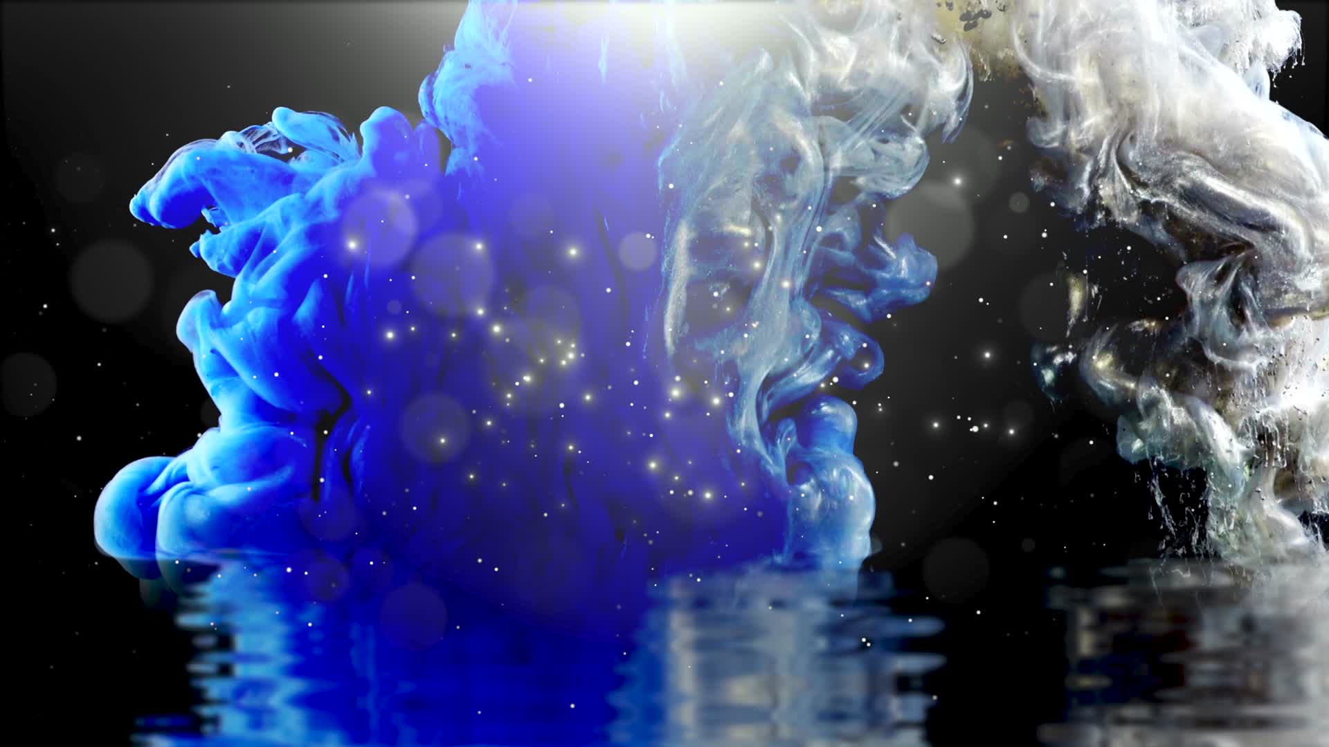 4K白色蓝色流体有机体抽象VJ夜店夜场庆典舞台舞美背景唯美歌唱晚会发布会走秀视频的预览图