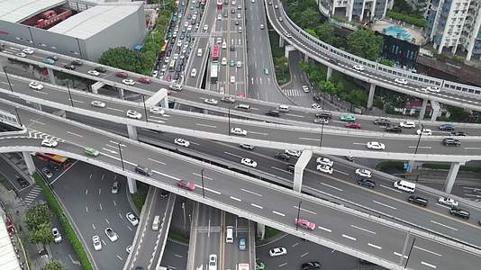中山一立交桥航拍广州城市立体交通视频的预览图