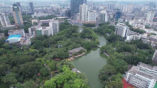 柳州柳侯公园城市公园航拍视频的预览图