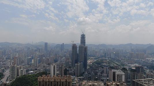 贵州贵阳城市高楼吊塔航拍视频视频的预览图
