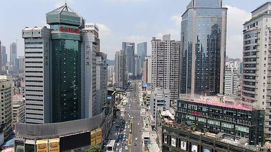 贵州贵阳中华商业街航拍视频视频的预览图