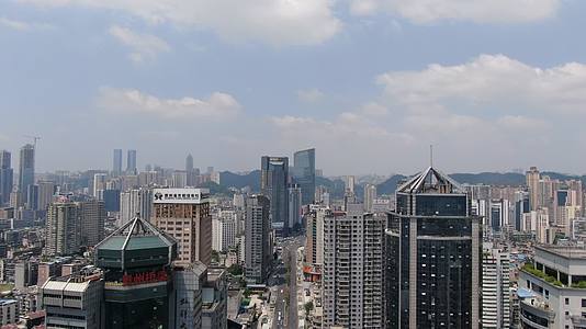 贵阳中华路两边高楼建筑航拍视频的预览图