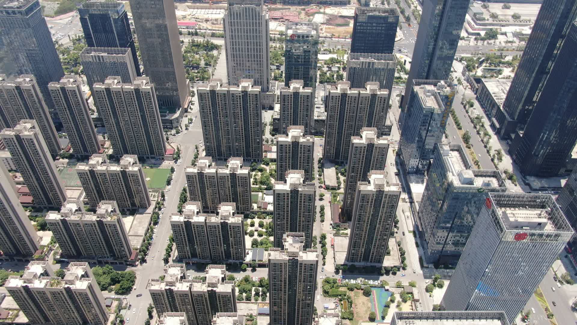 城市高层住宅商业小区航拍视频视频的预览图